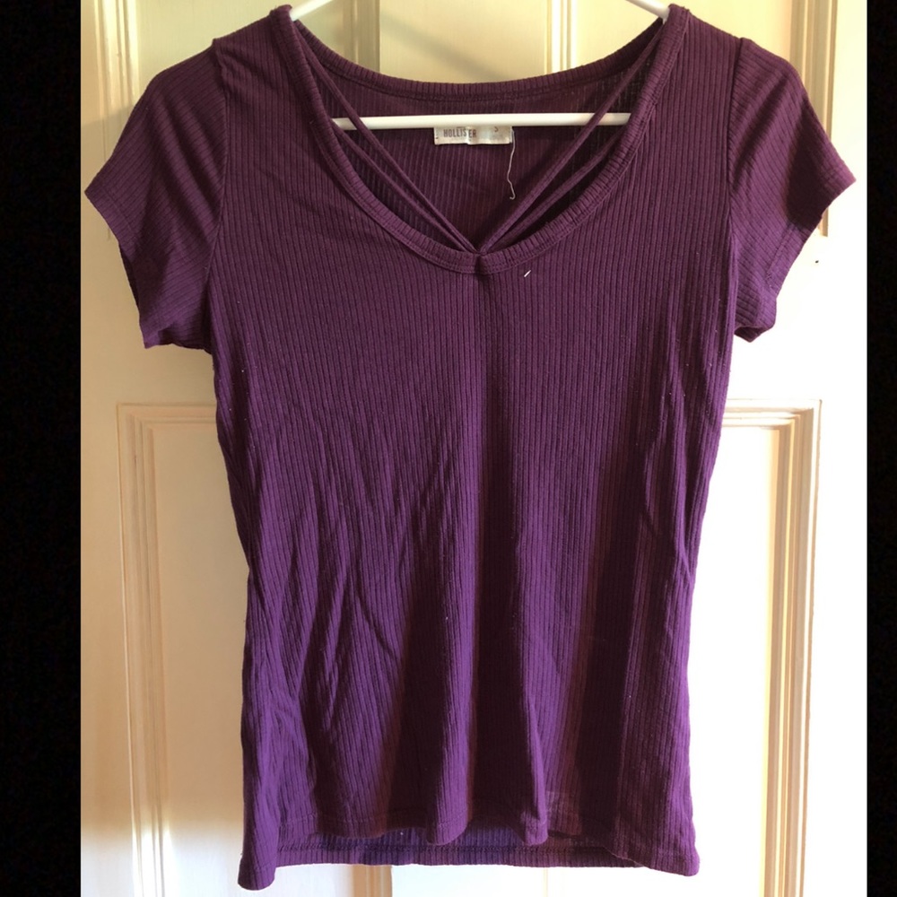 Ribbed Purple Hollister Top